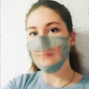 Two layers cotton frame mask with clear window!